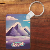 Retro Reizen 80s Synthwave Oude Egypte Piramide Sleutelhanger (Achterkant)