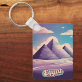 Retro Reizen 80s Synthwave Oude Egypte Piramide Sleutelhanger (Voorkant)