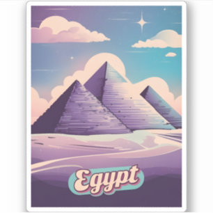 Retro Reizen 80s Synthwave Oude Egypte Piramide Sticker