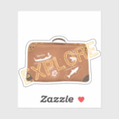 Retro Reizen Bagage Koffer Ontdek Labels (Vel)