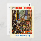 retro reizen briefkaart Hong Kong Azië (Voorkant / Achterkant)