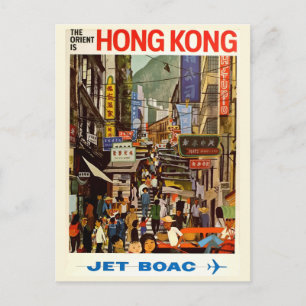 retro reizen briefkaart Hong Kong Azië