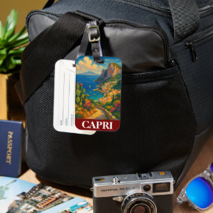 Retro Reizen Capri Italië landschap Bagagelabel
