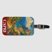 Retro Reizen Capri Italië landschap Bagagelabel (Voorkant (horizontaal))