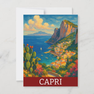 Retro Reizen Capri Italië landschap Briefkaart