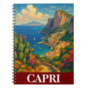 Retro Reizen Capri Italië landschap Notitieboek