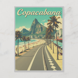  Retro Reizen - Copacabana Beach Briefkaart