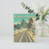 Retro Reizen - Copacabana Beach Briefkaart (Staand voorkant)