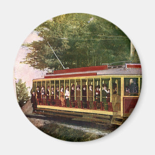 Retro reizen en vervoer Elektrische trolley Magneet