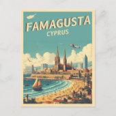 Retro reizen Famagusta Beach Cyprus geschenken Briefkaart (Voorkant)