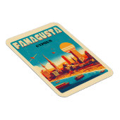 Retro reizen Famagusta Beach Cyprus geschenken Magneet (Rechterzijde)