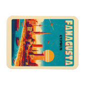 Retro reizen Famagusta Beach Cyprus geschenken Magneet (Horizontaal)