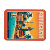 Retro reizen Famagusta Beach Cyprus souvenirs cade Magneet (Horizontaal)