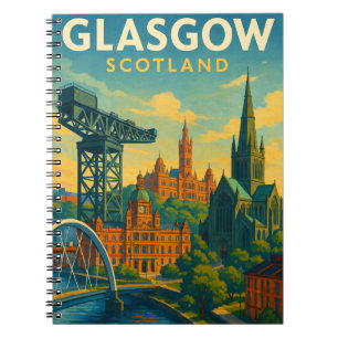 Retro Reizen Glasgow Schotland Notitieboek