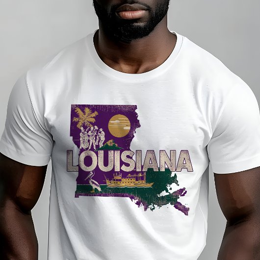 Retro Reizen Iconisch Louisiana Graphic T-shirt