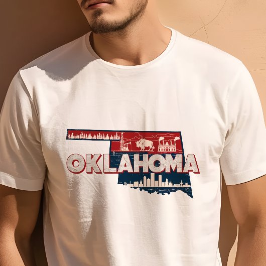 Retro Reizen Iconisch Oklahoma Graphic T-shirt