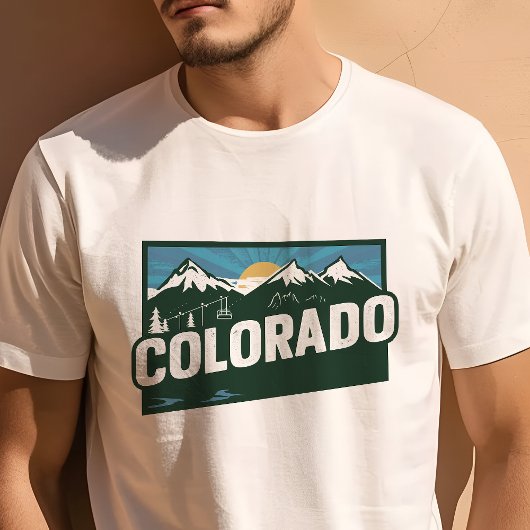 Retro Reizen Iconische Colorado Graphic T-shirt