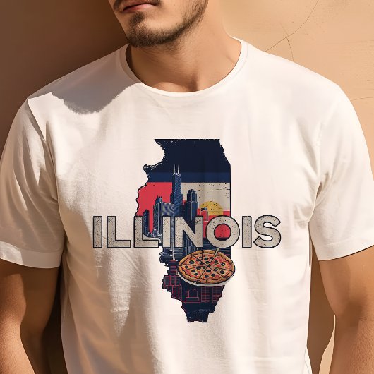 Retro Reizen Iconische Illinois Graphic T-shirt