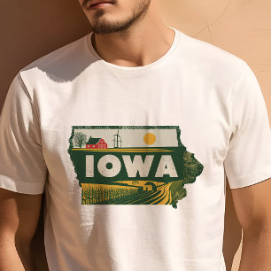 Retro Reizen Iconische Iowa Graphic T-shirt