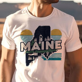 Retro Reizen Iconische Maine Graphic T-shirt