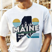 Retro Reizen Iconische Maine Graphic T-shirt