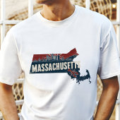 Retro Reizen Iconische Massachusetts Graphic T-shirt