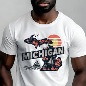Retro Reizen Iconische Michigan Graphic T-shirt