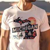 Retro Reizen Iconische Michigan Graphic T-shirt