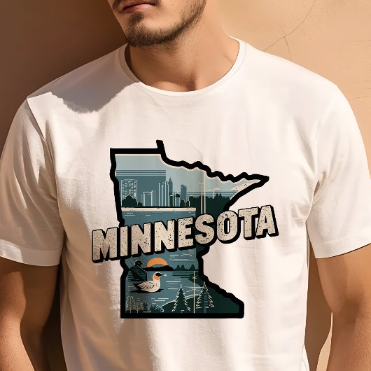 Retro Reizen Iconische Minnesota Graphic T-shirt