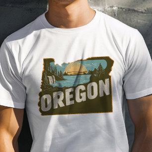 Retro Reizen Iconische Oregon Graphic T-shirt