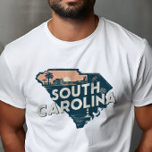 Retro Reizen Iconische South Carolina Graphic T-shirt