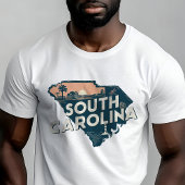 Retro Reizen Iconische South Carolina Graphic T-shirt