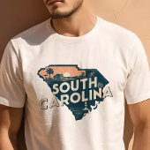 Retro Reizen Iconische South Carolina Graphic T-shirt