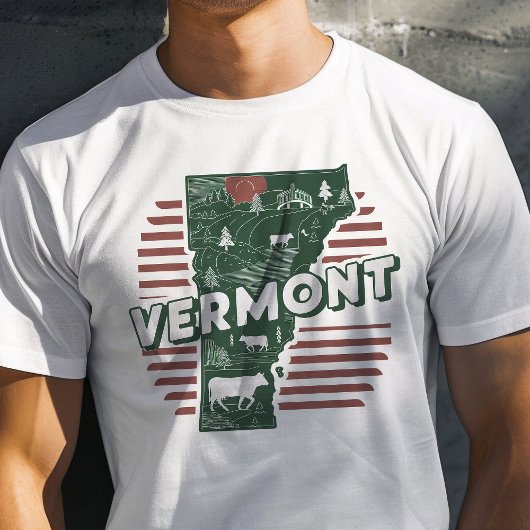 Retro Reizen Iconische Vermont Graphic T-shirt