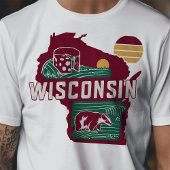Retro Reizen Iconische Wisconsin Graphic T-shirt