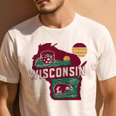 Retro Reizen Iconische Wisconsin Graphic T-shirt