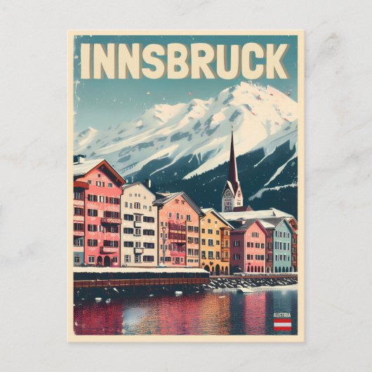 Retro reizen Innsbruck Tirol - Oostenrijkse Alpen  Briefkaart (Voorkant)