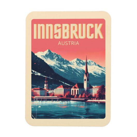 Retro reizen Innsbruck Tirol - Oostenrijkse Alpen Magneet (Verticaal)