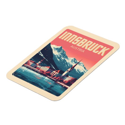 Retro reizen Innsbruck Tirol - Oostenrijkse Alpen  Magneet (Linkerzijde)