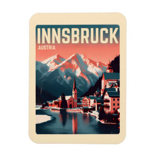 Retro reizen Innsbruck Tirol - Oostenrijkse Alpen  Magneet