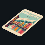 Retro reizen Innsbruck Tirol - Oostenrijkse Alpen Magneet<br><div class="desc">"Innsbruck Skyline" "Oostenrijkse Alpen" "Innsbruck Reizen" "Tirol, Oostenrijk" "Innsbruck Souvenirs" "Innsbruck Bergen" "Tiroolse cultuur" "Wintersport Innsbruck" "Innsbruck Stadsbeeld" "Oostenrijk Landschap"</div>