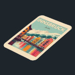 Retro reizen Innsbruck Tirol - Oostenrijkse Alpen Magneet<br><div class="desc">"Innsbruck Skyline" "Oostenrijkse Alpen" "Innsbruck Reizen" "Tirol, Oostenrijk" "Innsbruck Souvenirs" "Innsbruck Bergen" "Tiroolse cultuur" "Wintersport Innsbruck" "Innsbruck Stadsbeeld" "Oostenrijk Landschap"</div>