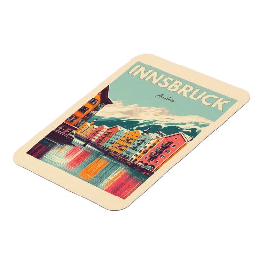 Retro reizen Innsbruck Tirol - Oostenrijkse Alpen  Magneet (Linkerzijde)