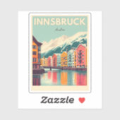 Retro reizen Innsbruck Tirol - Oostenrijkse Alpen  Sticker (Vel)