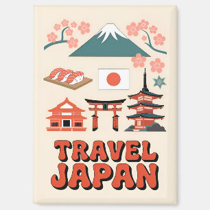 Retro Reizen Japan Iconische Nationale Symbolen Magneet
