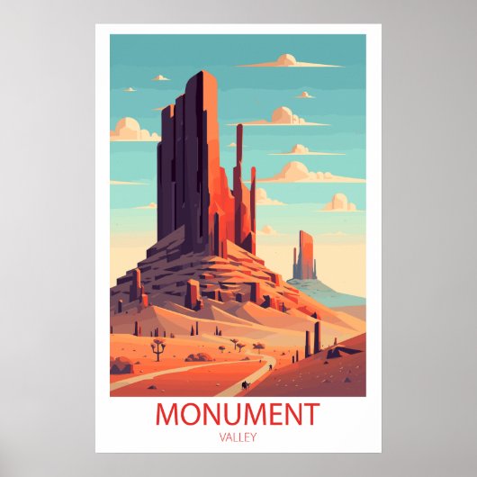 Retro Reizen Monument Valley Bestemming Muur Kunst Poster (Voorkant)