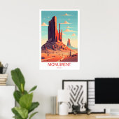Retro Reizen Monument Valley Bestemming Muur Kunst Poster (Thuiskantoor)