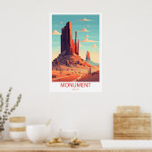Retro Reizen Monument Valley Bestemming Muur Kunst Poster (Keuken)