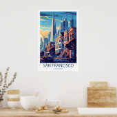 Retro Reizen San Francisco California Wall Art Poster (Keuken)