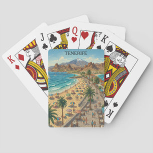 Retro Reizen Tenerife Canarische Eilanden Spanje Pokerkaarten
